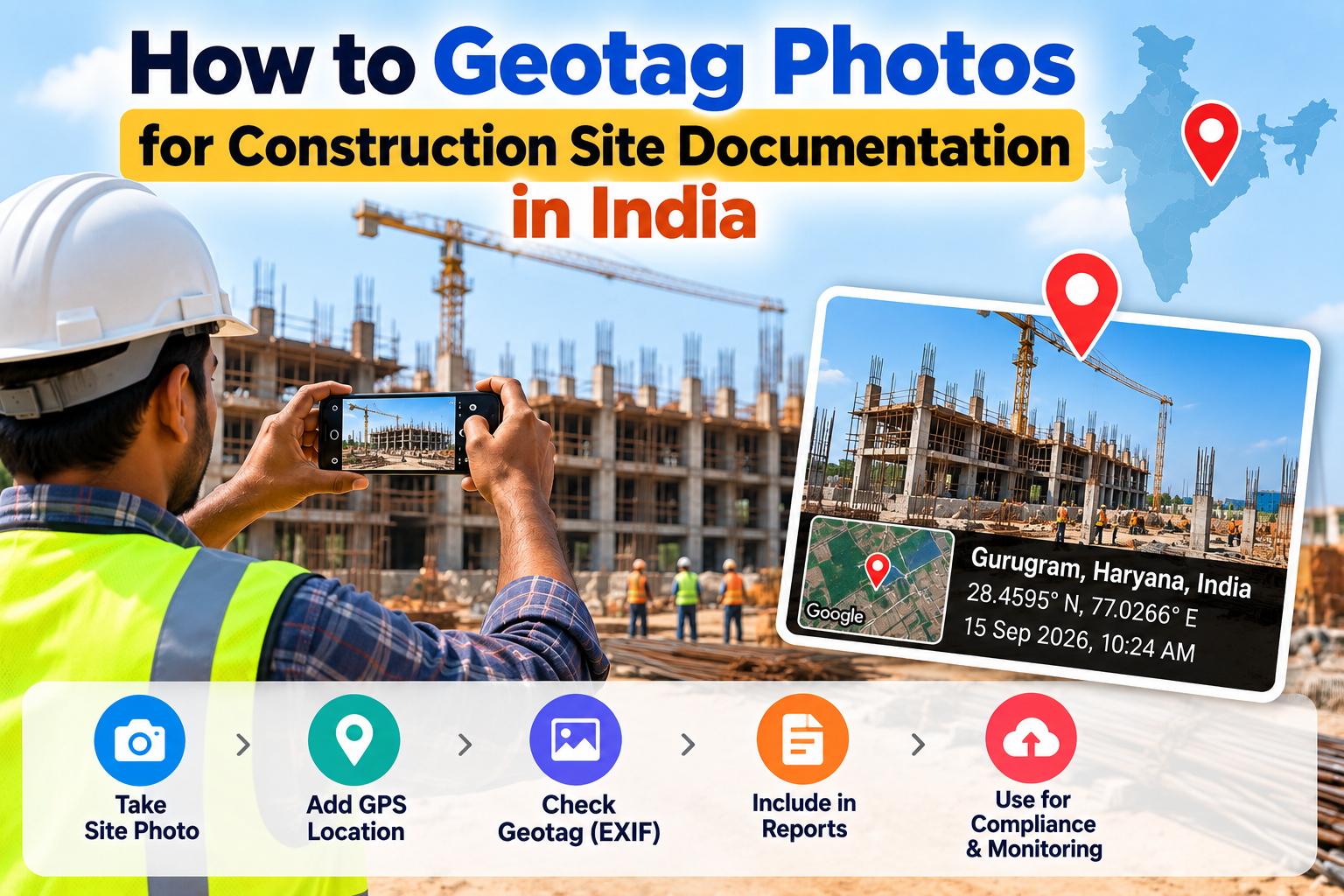 How to Geotag Photos for Construction Site Documentation in India (2026)